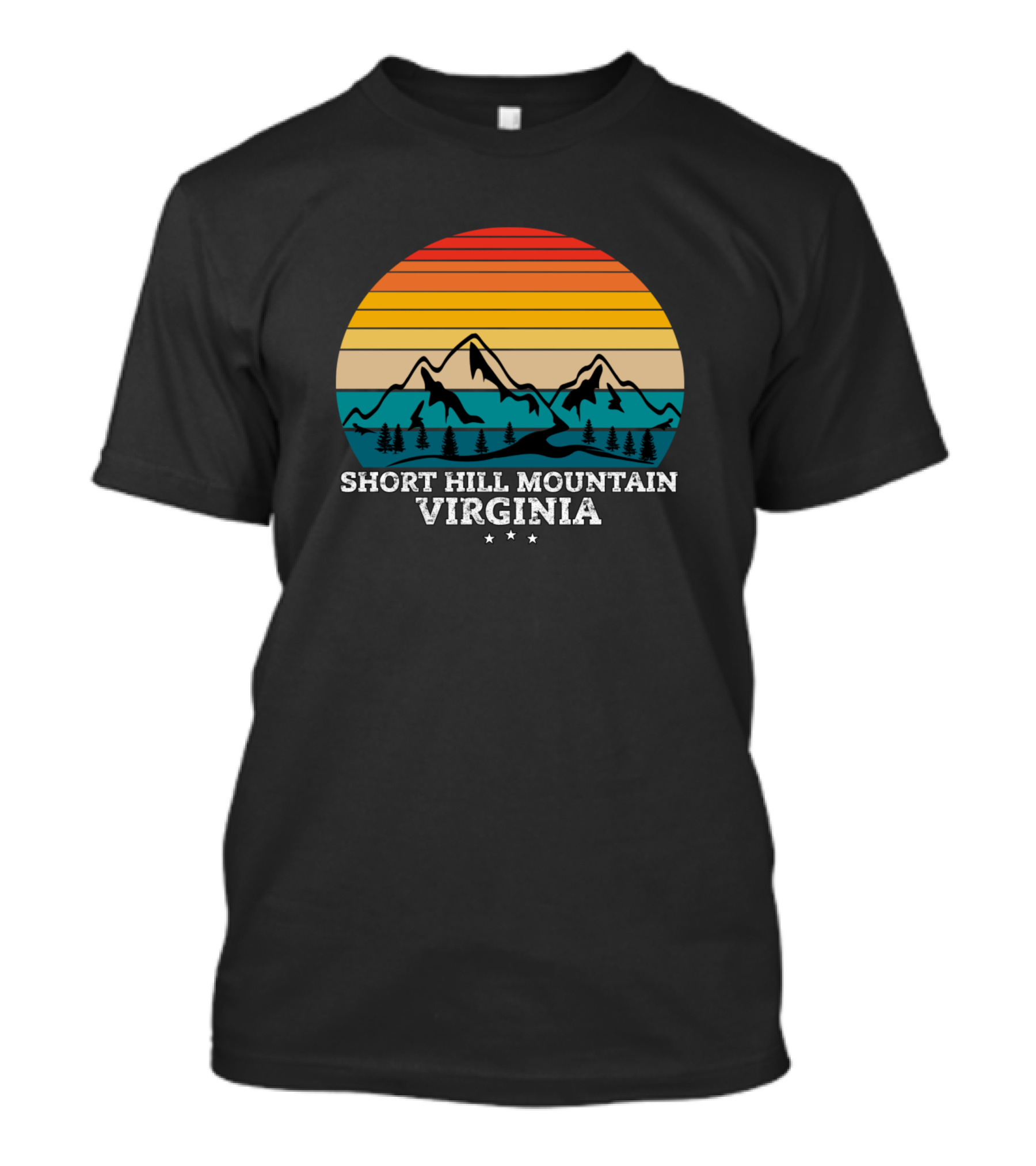 Short Hill Mountain Virginia Retro Sunset Scenic T-Shirt