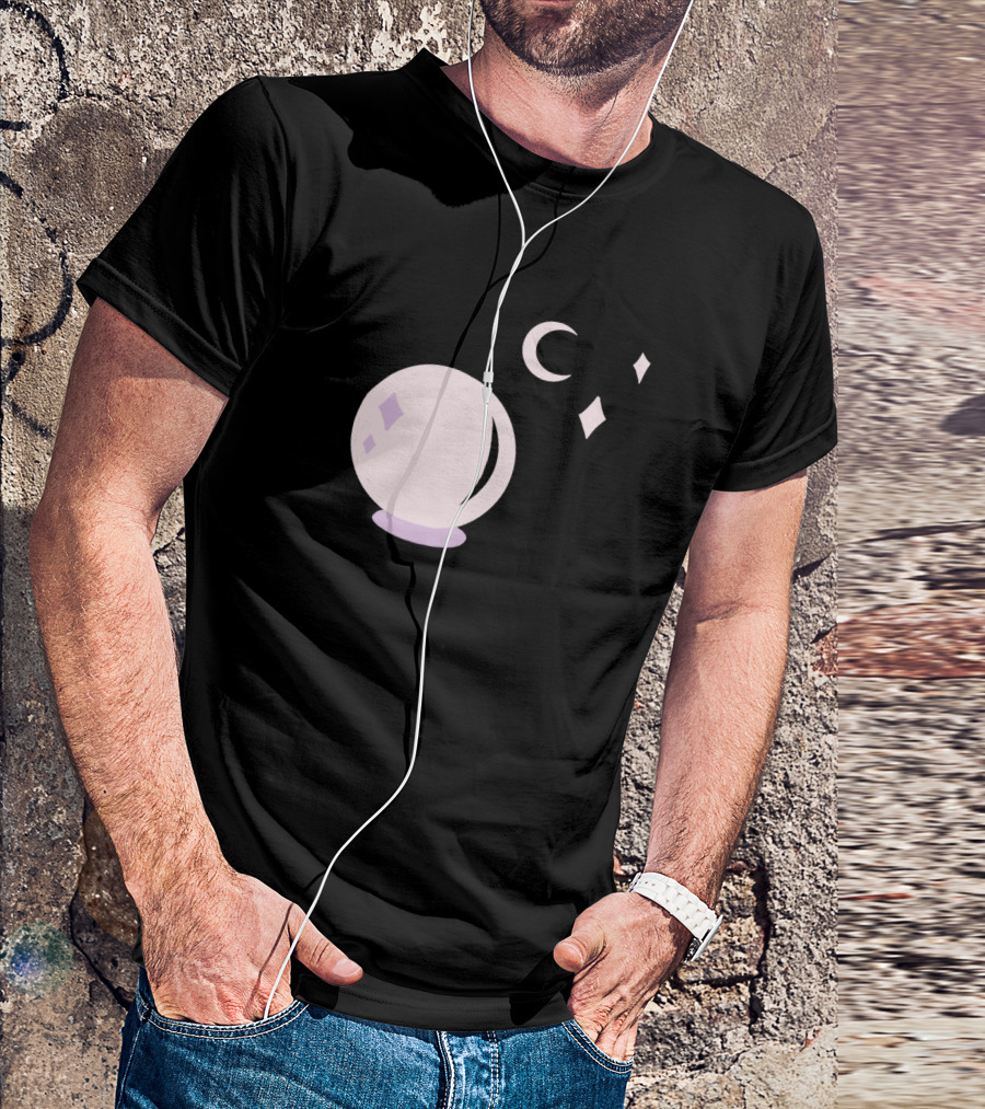 The Witch Tools Crystal Ball Moon And Stars T-Shirt