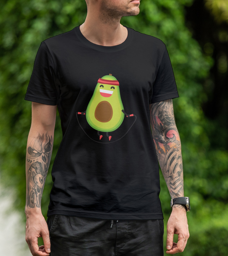Avocardio Avocado Jumping Rope Fitness Fun T-Shirt