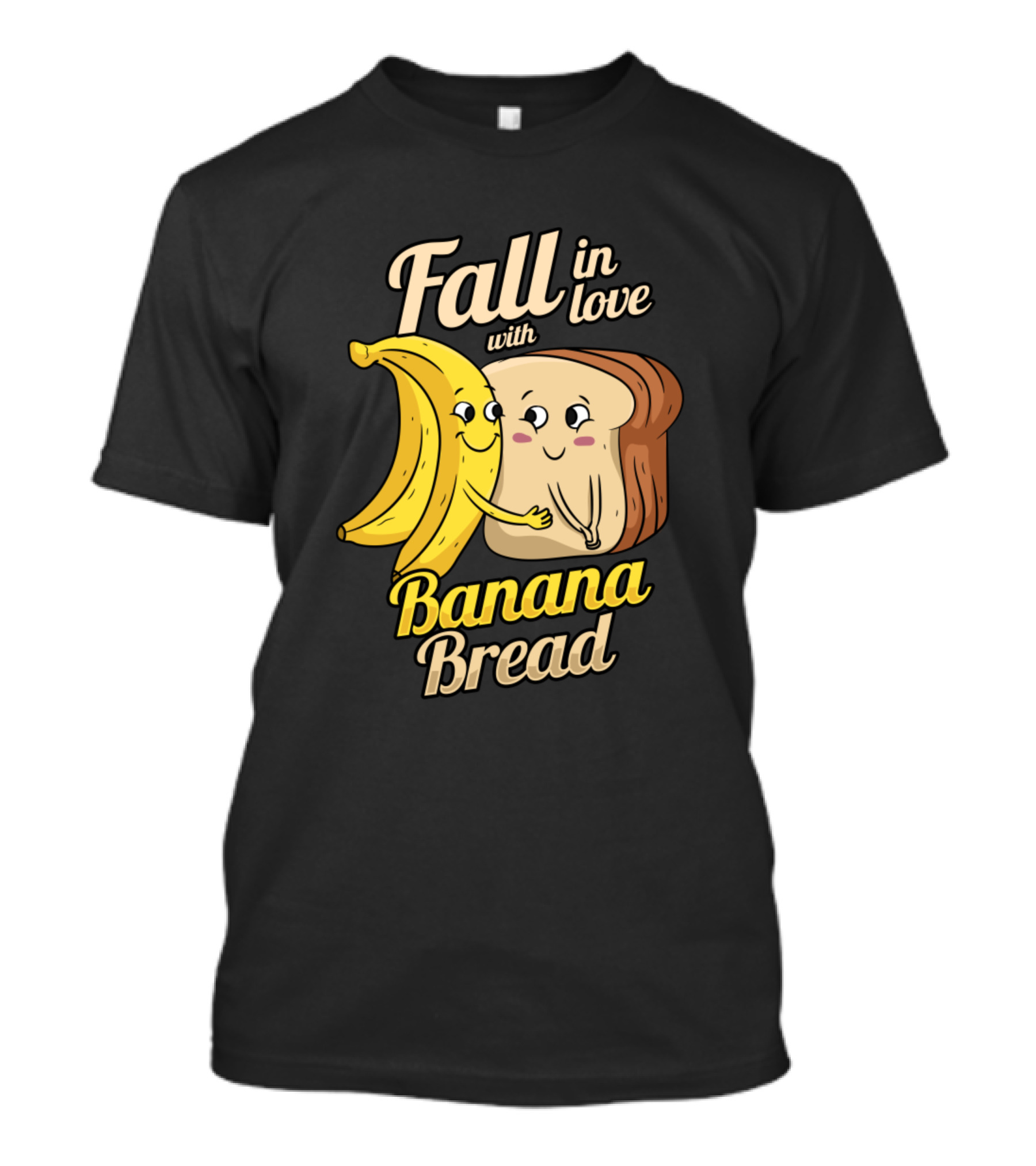 Fall In Love With Banana Bread Bakery Hobby Baking Vegan T-Shirt
