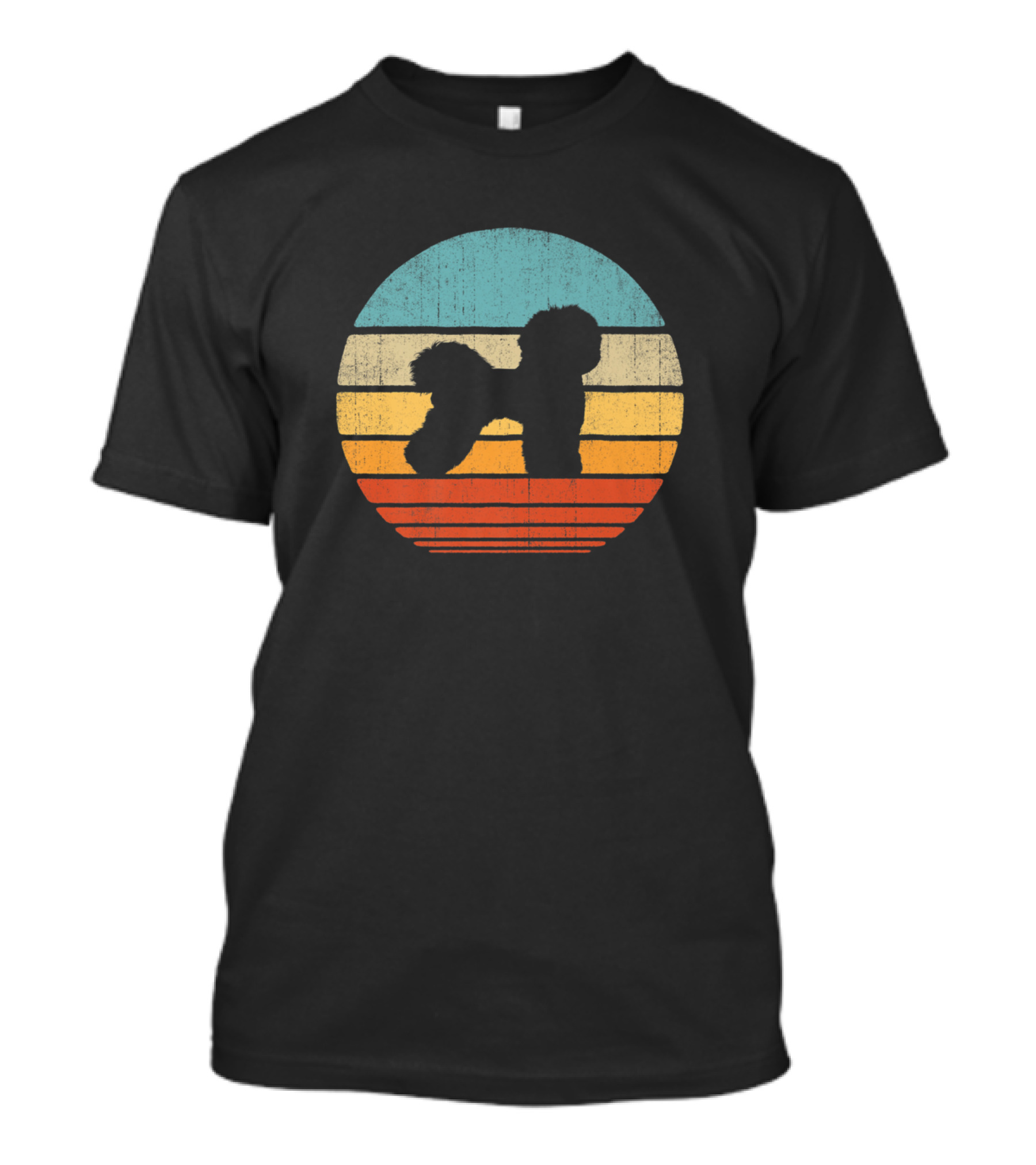 Bichon Frise Vintage 60S 70S Retro Sunset Dog T-Shirt