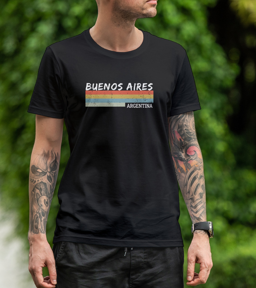 Buenos Aires Argentina Vintage Stripes T-Shirt