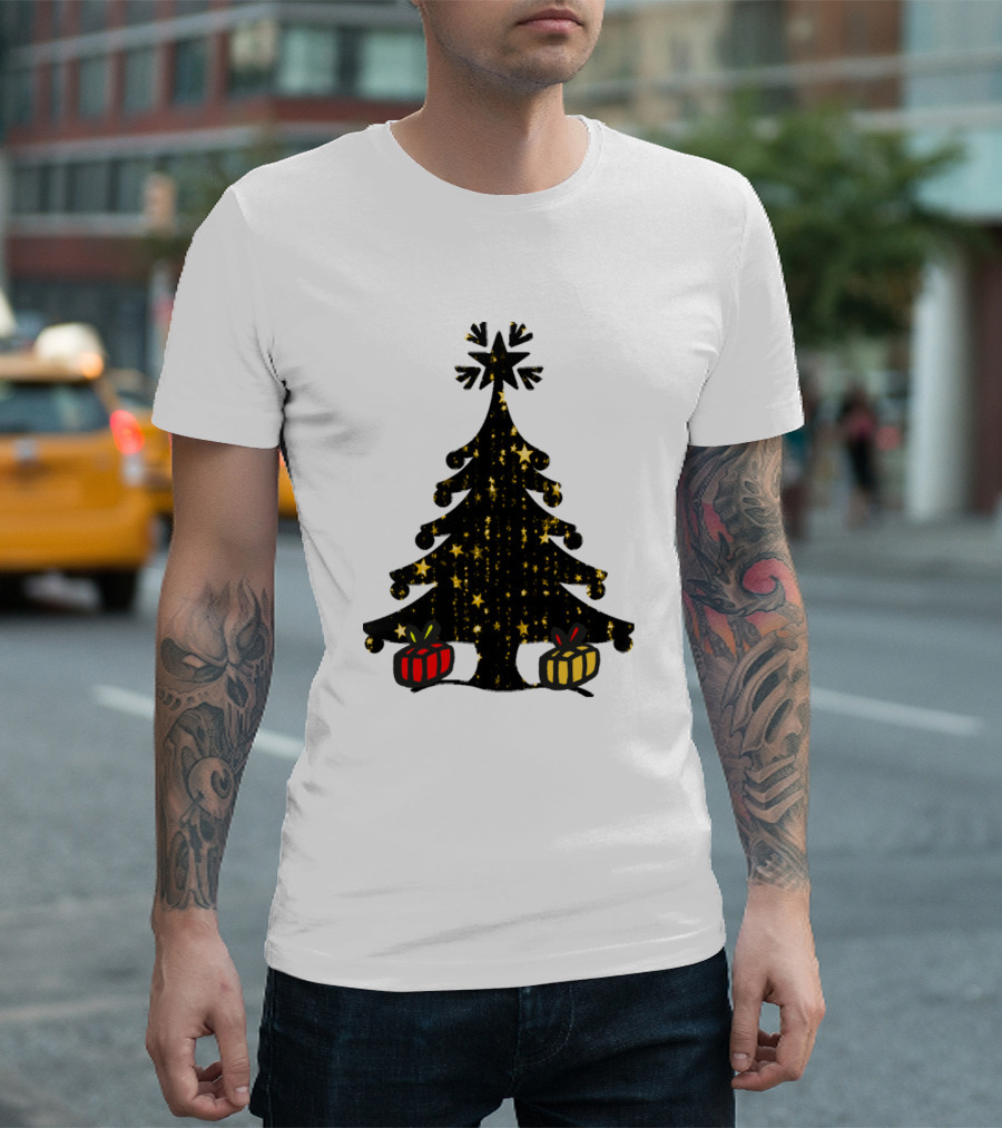 Christmas Tree with Glittering Stars and Presents T-Shirt