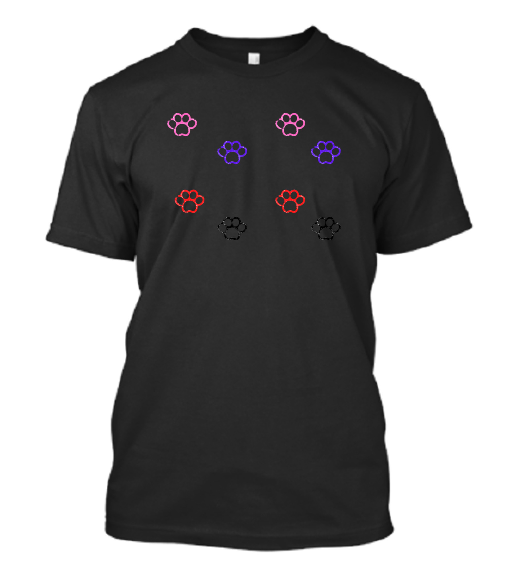 Colored Paw Prints Sticker Pack T-Shirt