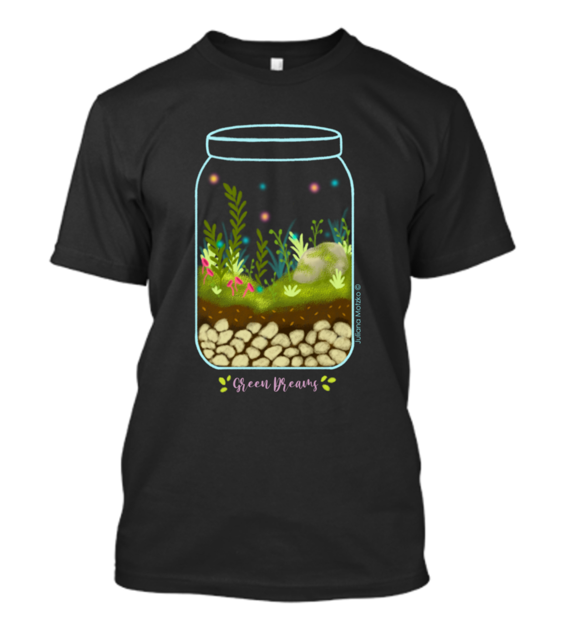 Green Dreams Jar Of Lush Plant Life By Juliana Motzko T-Shirt