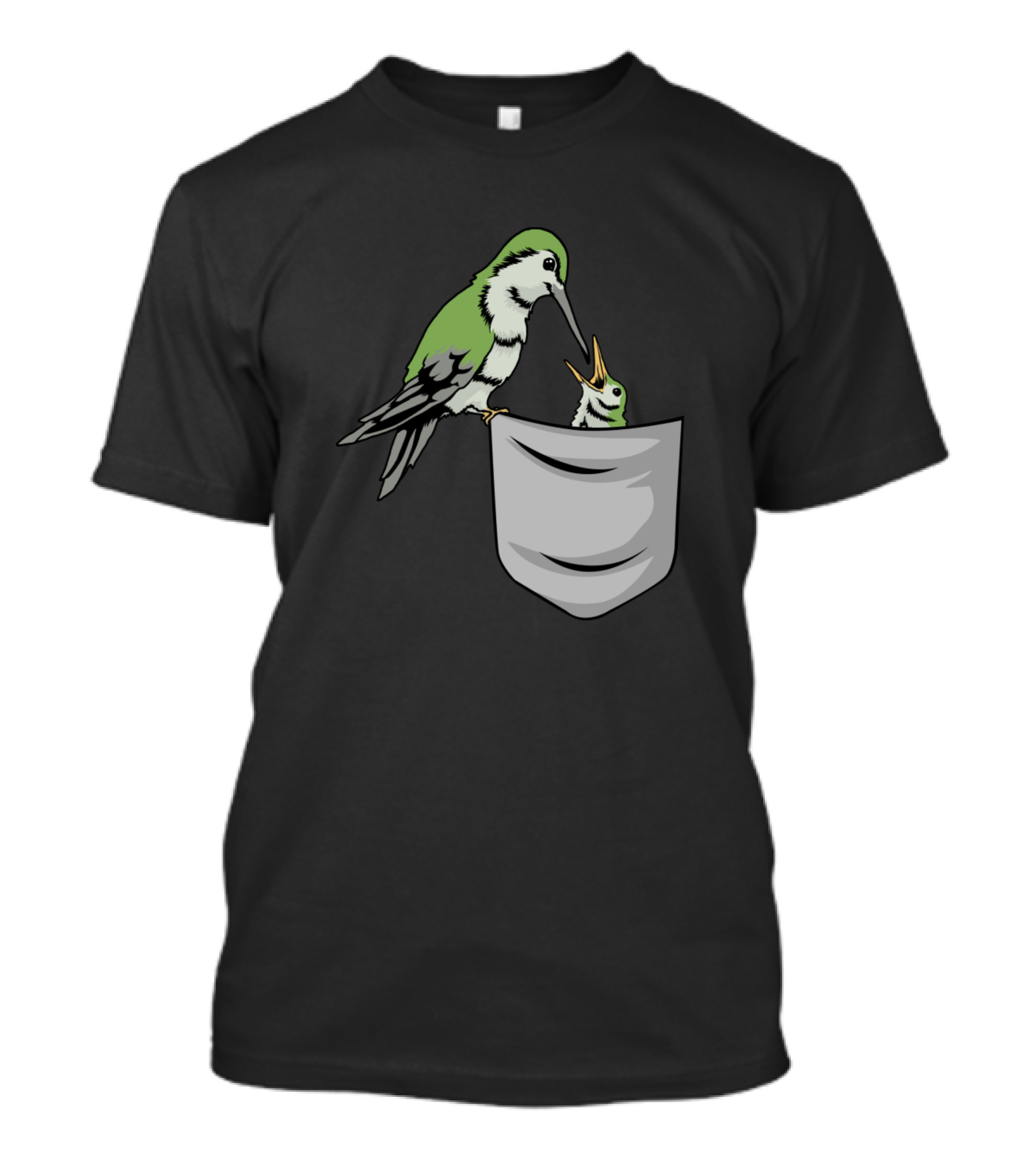 Hummingbird Women Cute Bird Fan Pocket Hummingbird T-Shirt