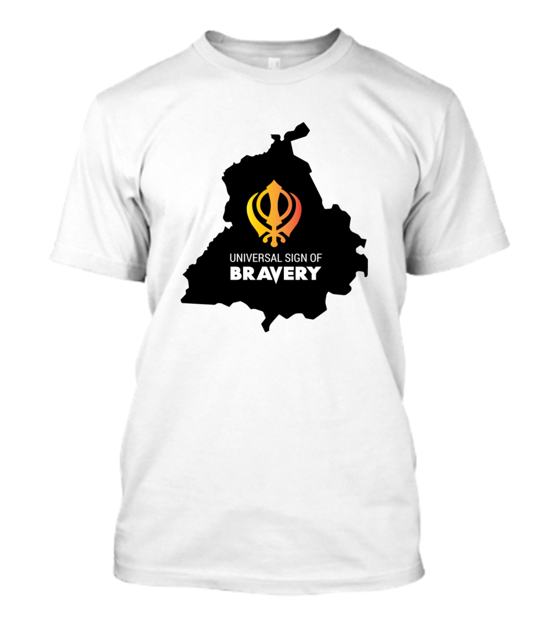 Khanda Universal Sign Of Bravery Punjab Map T-Shirt