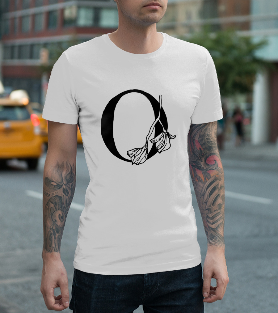 O With Rose Blossom Draping T-Shirt