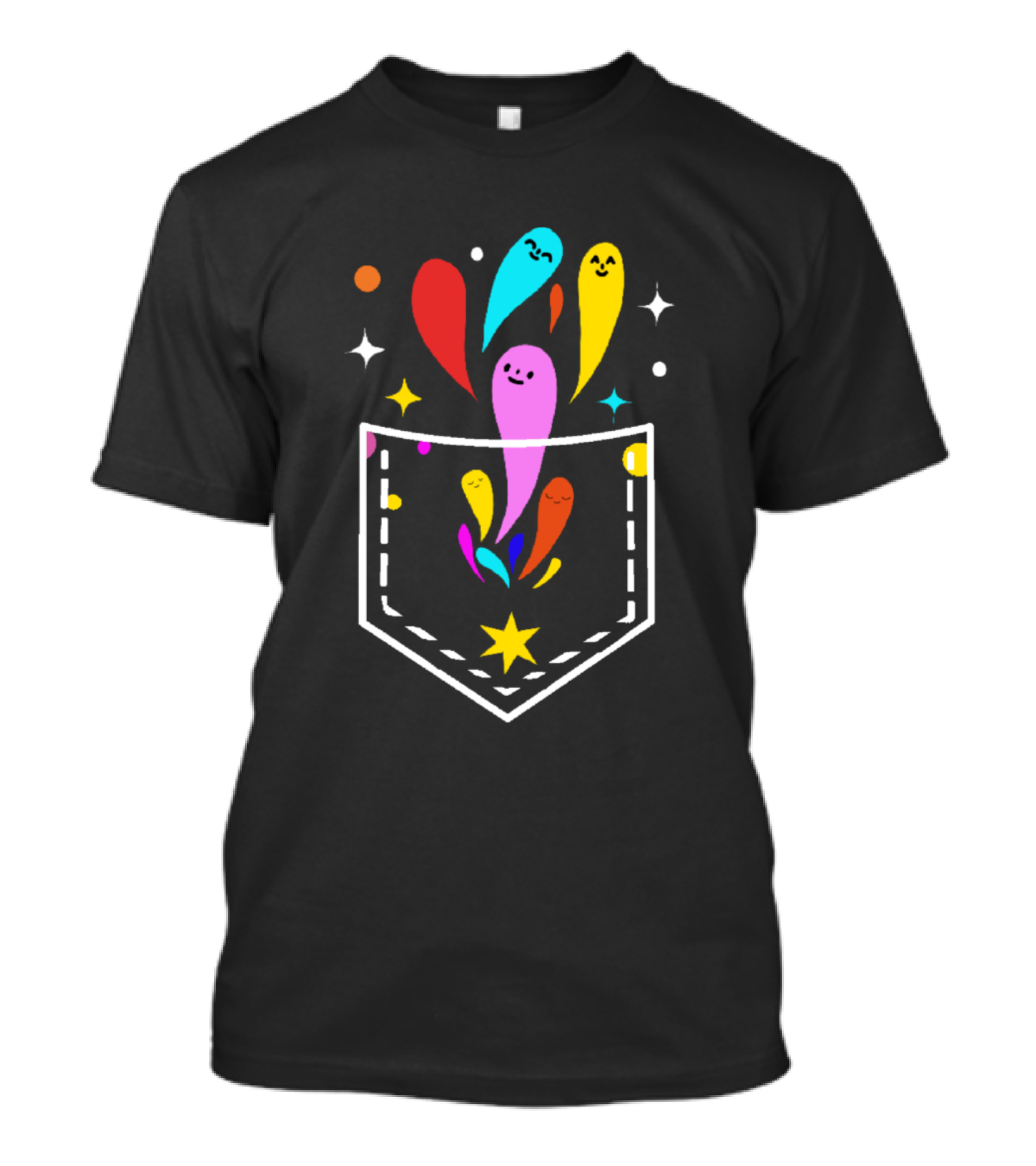 Magic Pocket Happy Colorful Spirits Starry Night T-Shirt