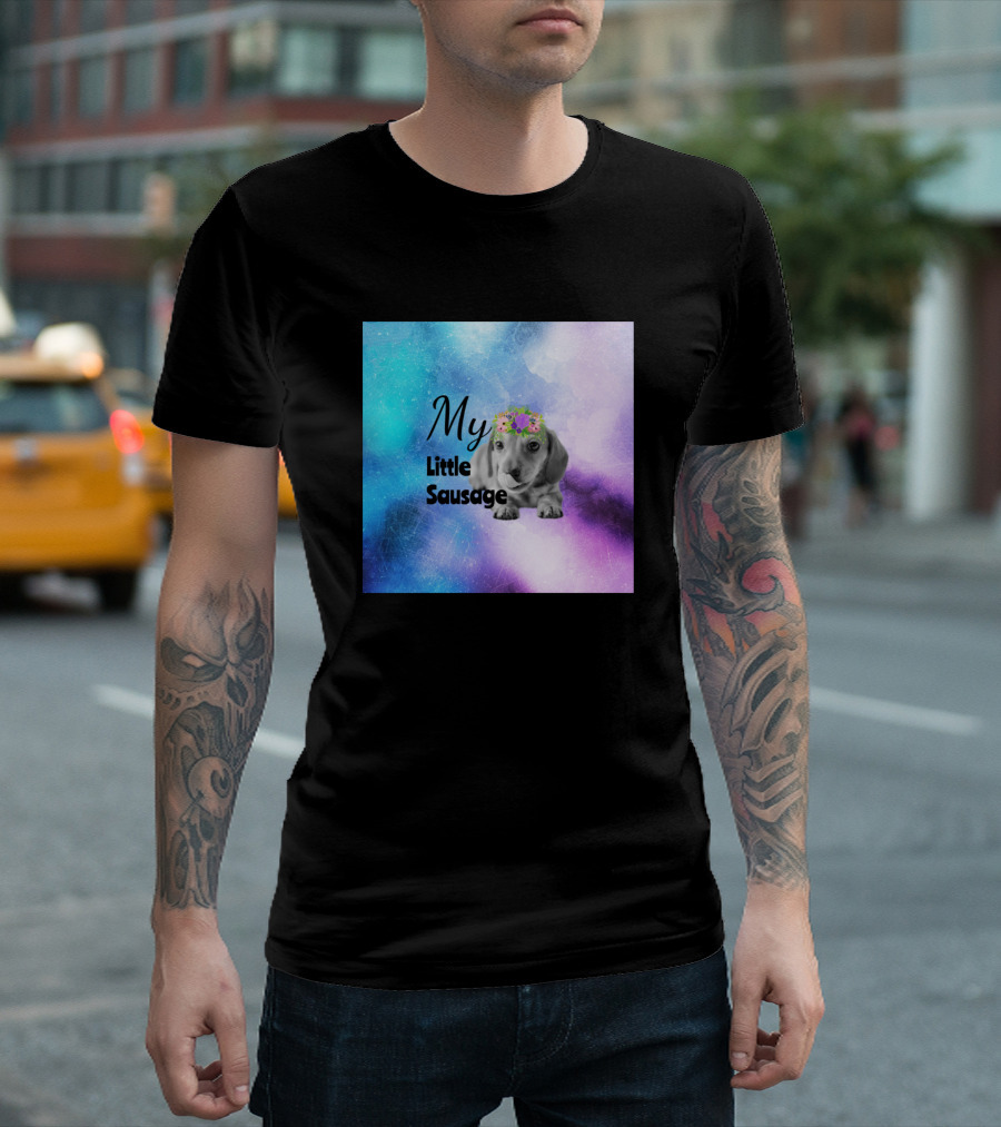 My Little Sausage Dachshund Puppy Watercolor T-Shirt