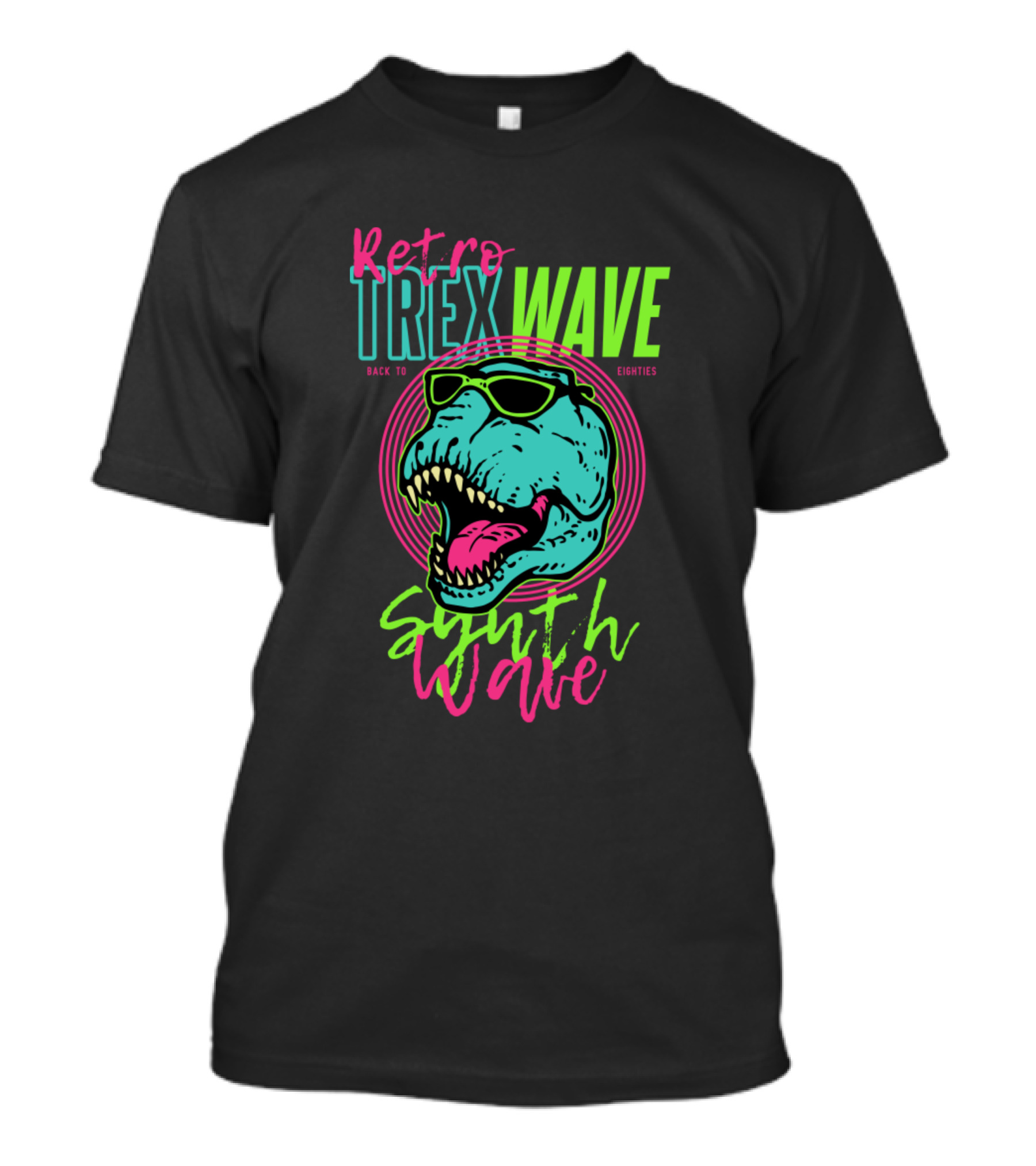 Retro T-Rex Wave Back To Eighties Synth Wave T-Shirt