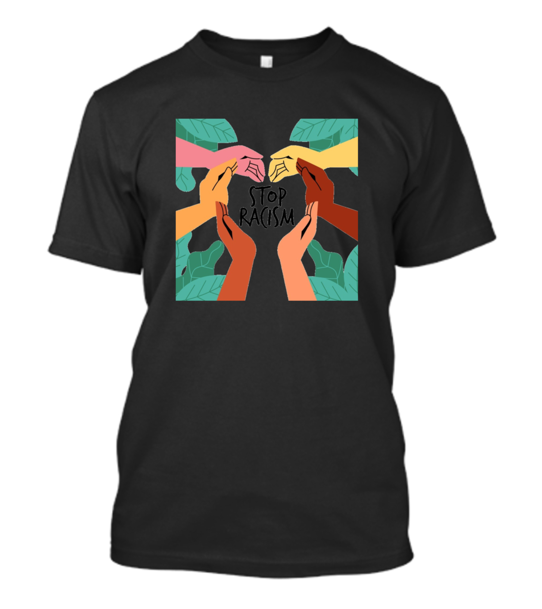 Stop Racism Unity Hands And Leaves T-Shirt
