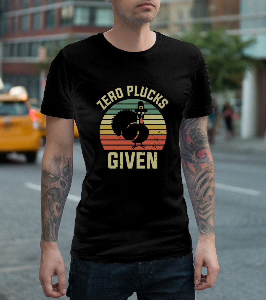 Zero Plucks Given Thanksgiving Turkey Retro T-Shirt