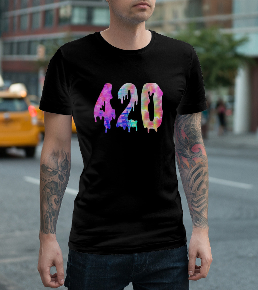420 Drip Watercolor Psychedelic T-Shirt
