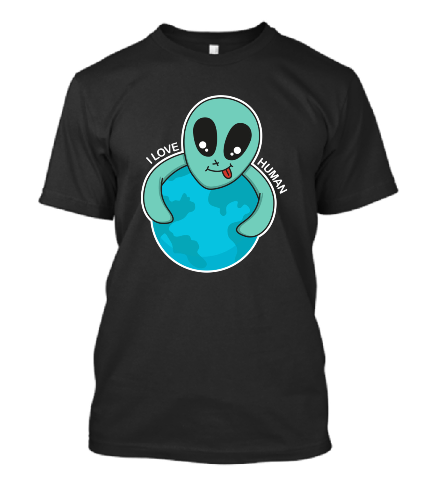 I Love Human Alien Hugging Earth T-Shirt