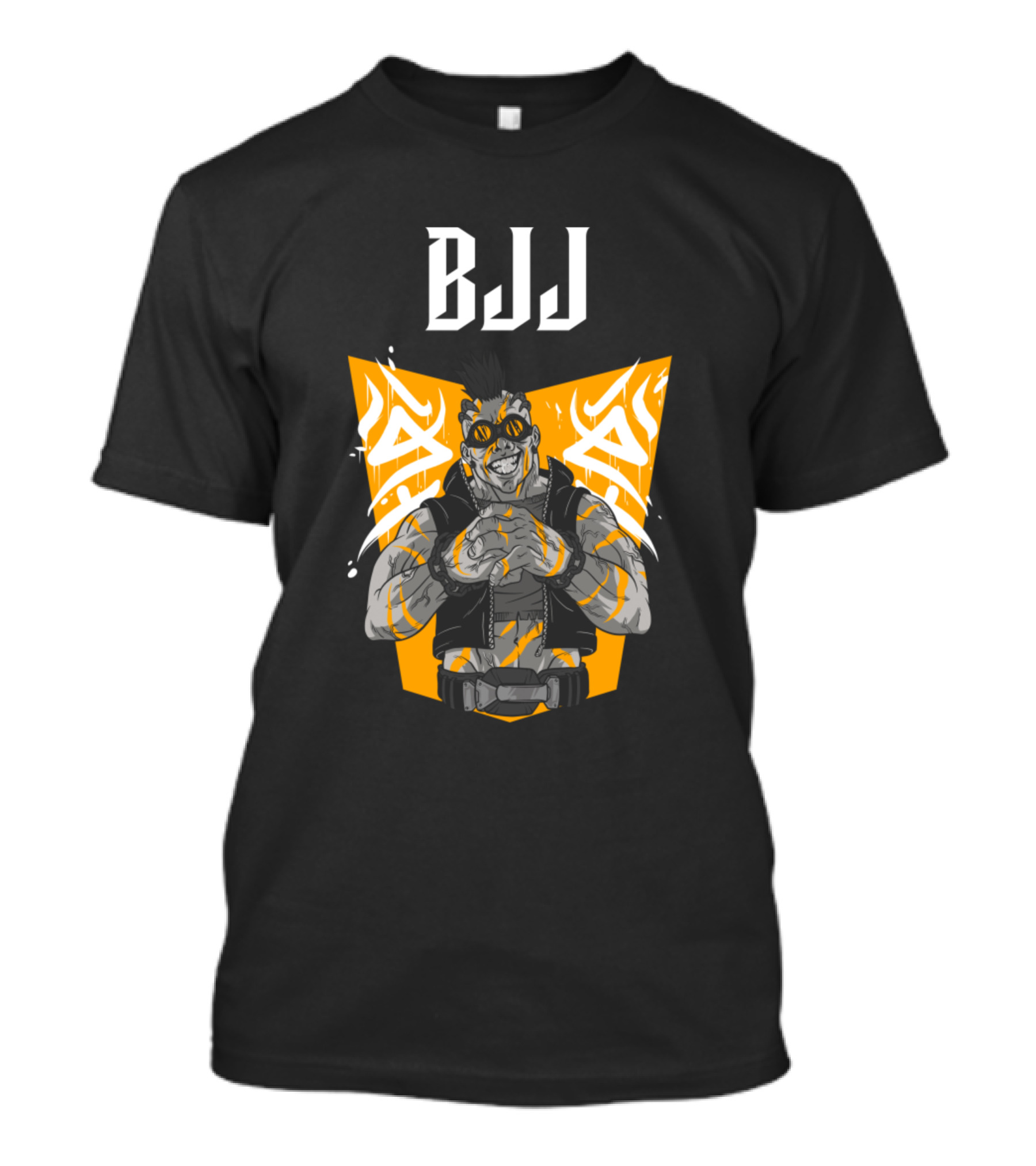 BJJ Orange Biker Character With Tattoos T-Shirt