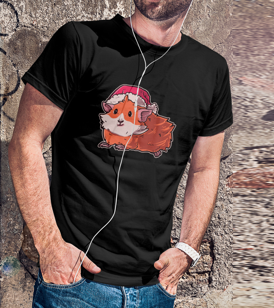 Christmas Guinea Pig Santa Hat Festive Cute Pet T-Shirt