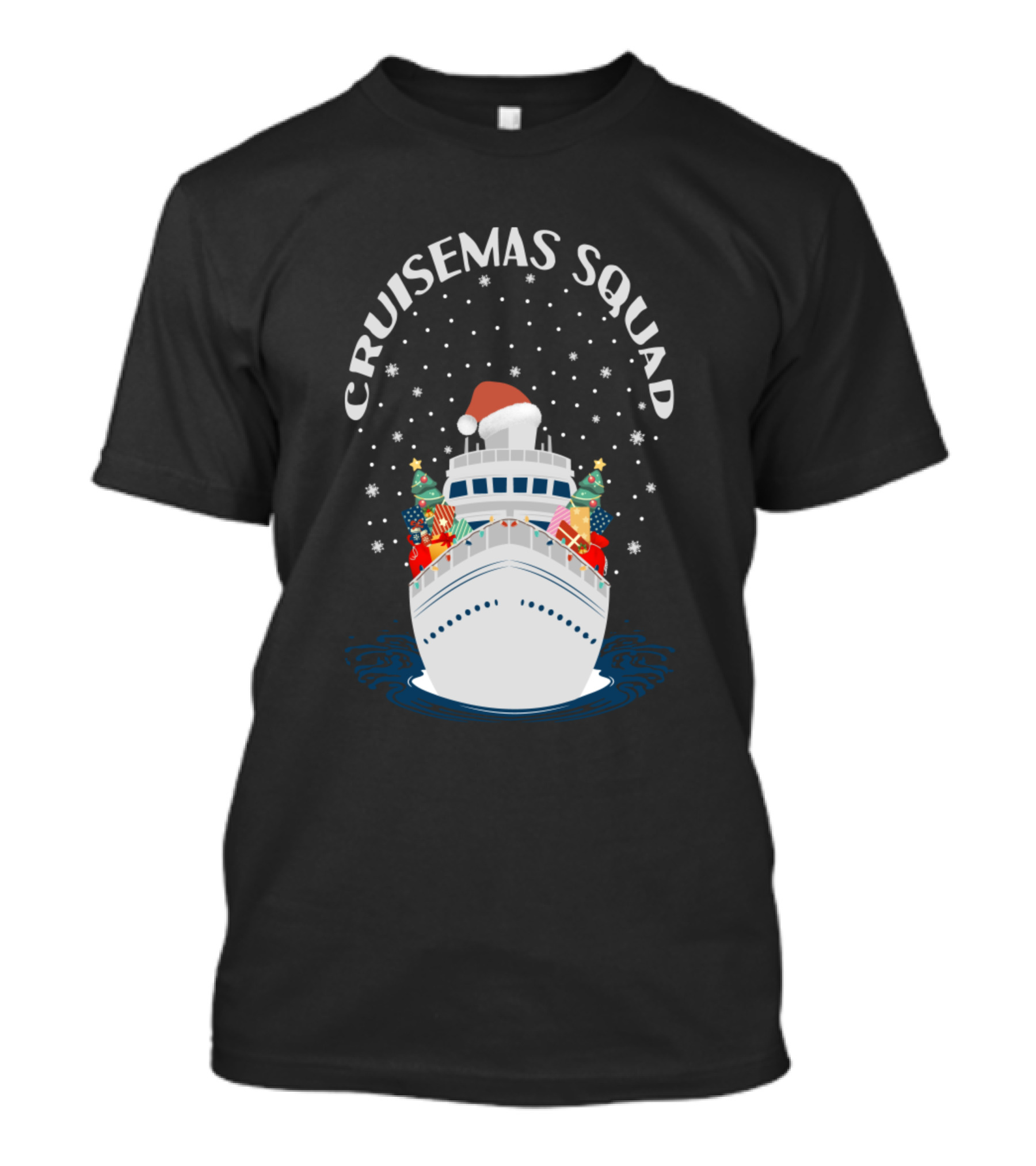 Cruisemas Squad Christmas Cruise Ship With Santa Hat And Gifts T-Shirt