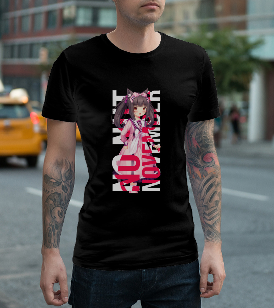No Nut November Chocola Anime Character Pink T-Shirt