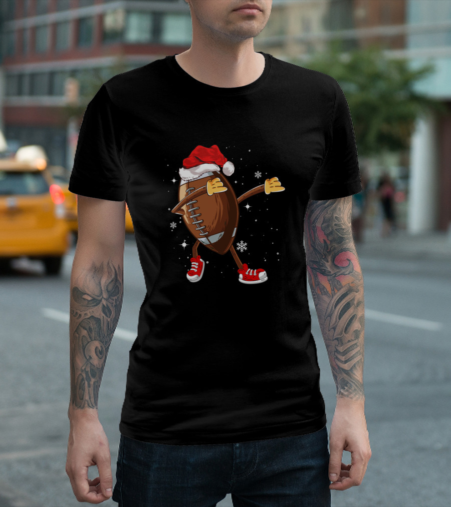 Rugby Player Team Christmas Unique Football Santa Dab Snowflakes T-Shirt