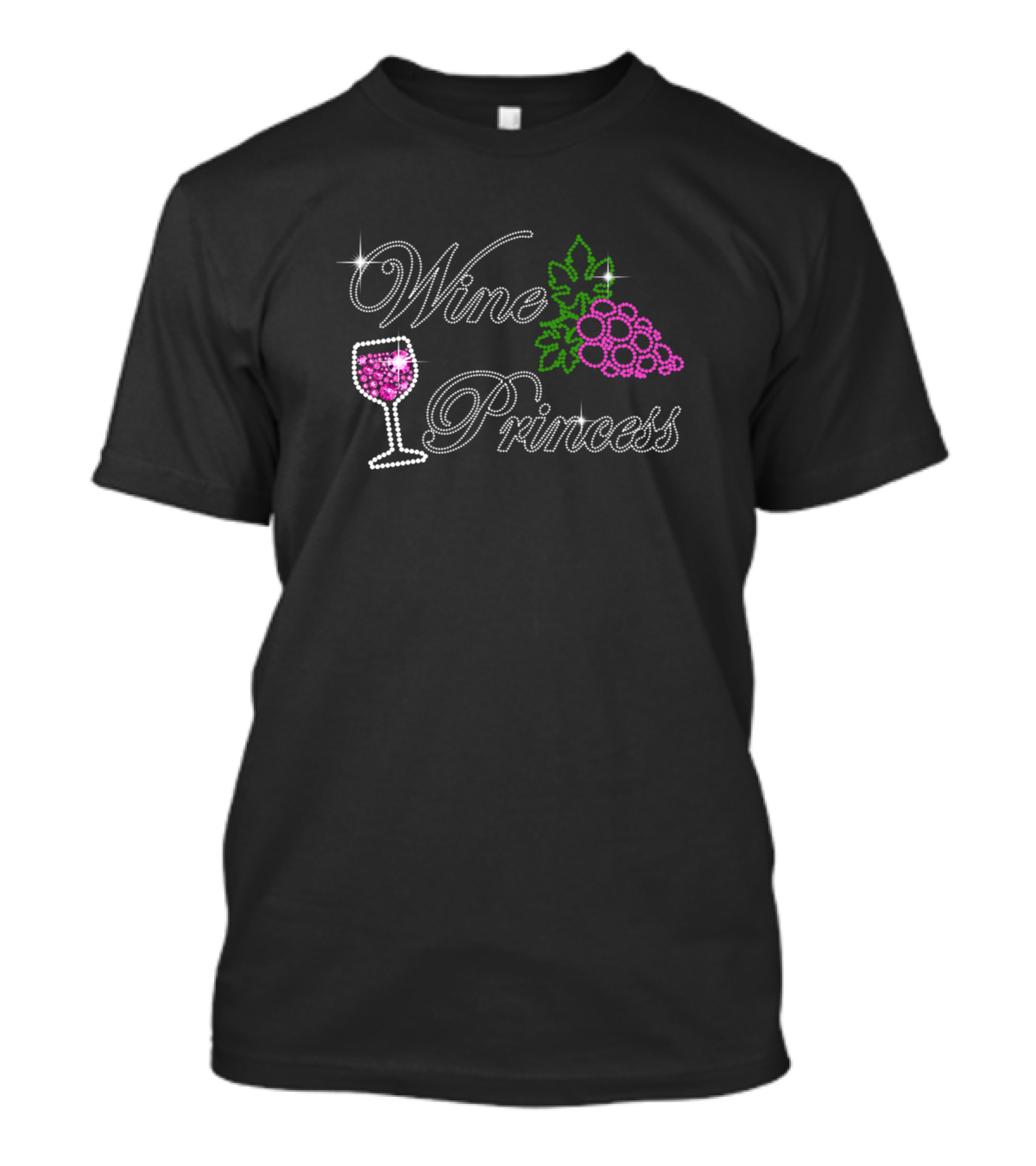 Wine Princess Sparkling Grapes And Glass T-Shirt