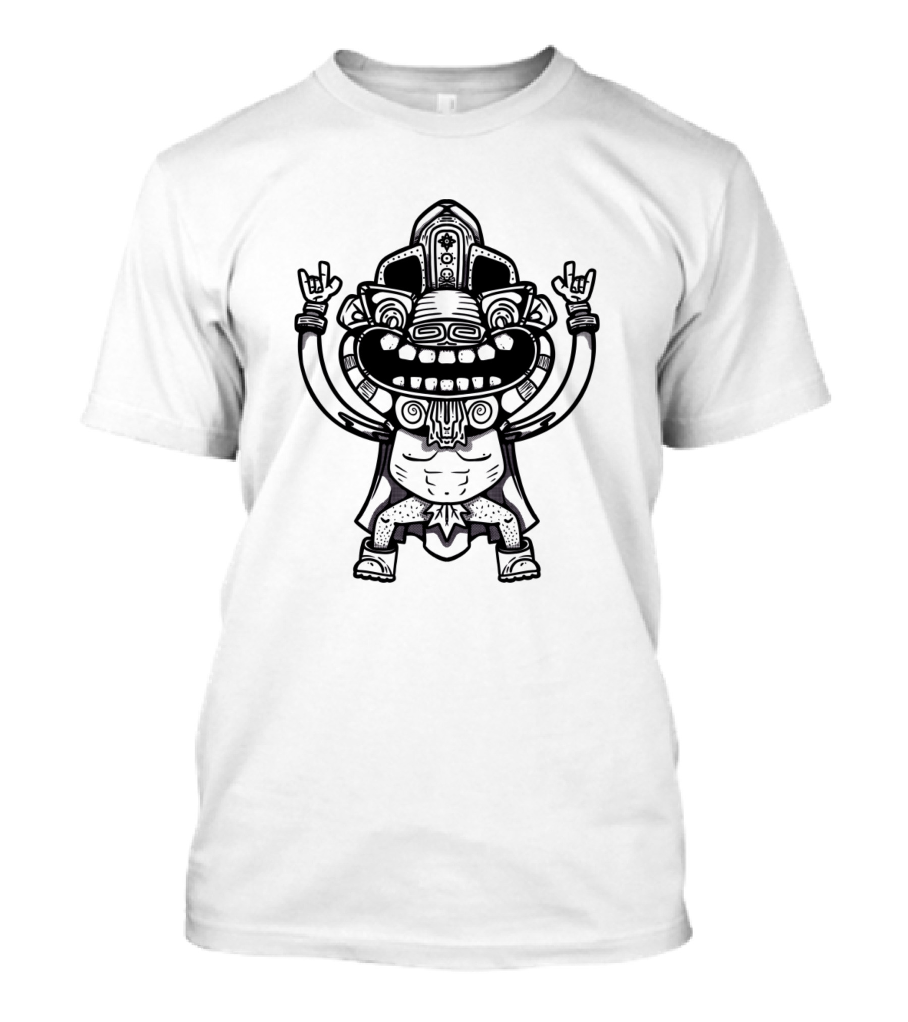 Aztec Warrior Rock Hand Gesture Iconic T-Shirt