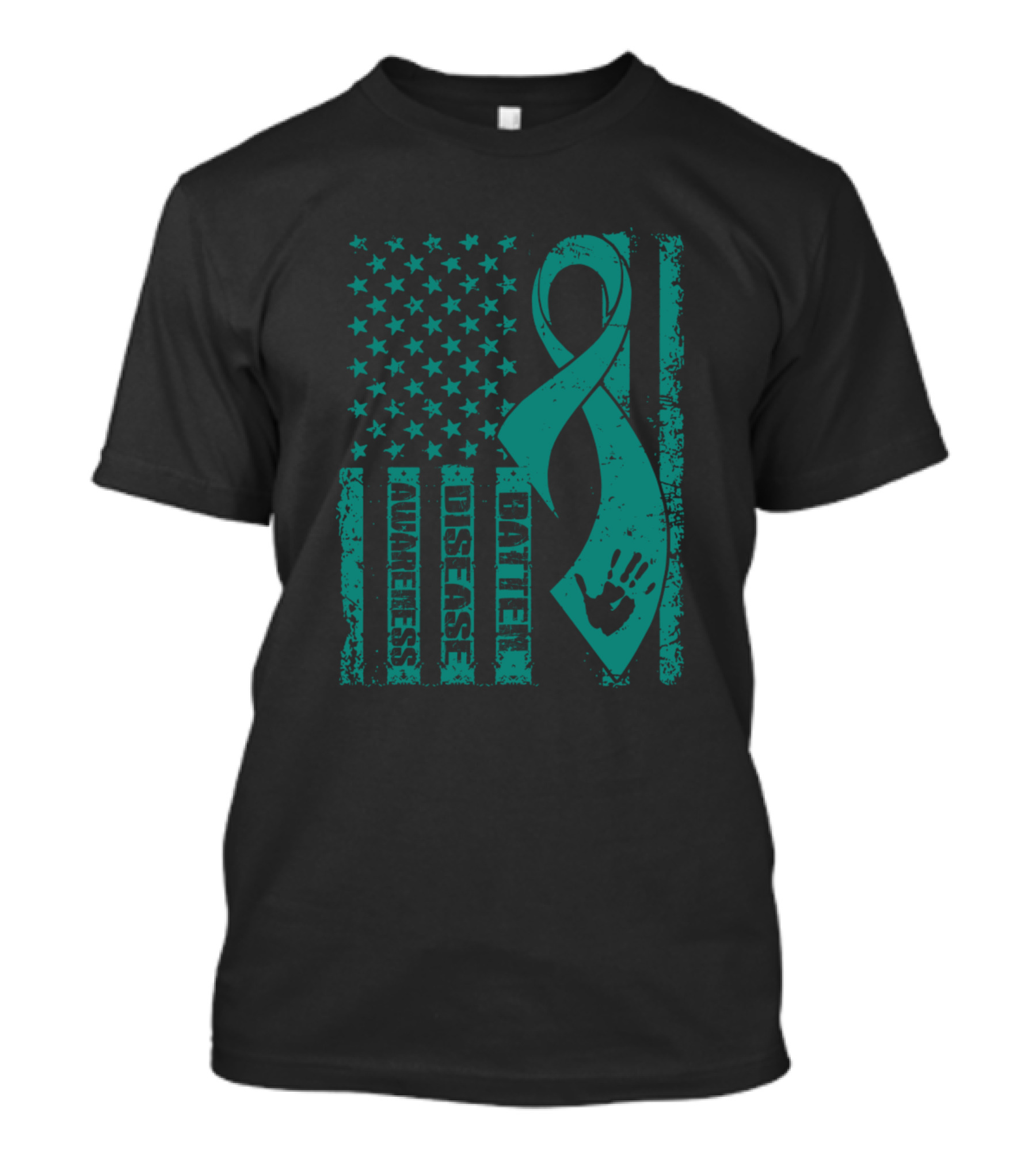 Batten Disease Awareness Flag American Ribbon Handprint T-Shirt