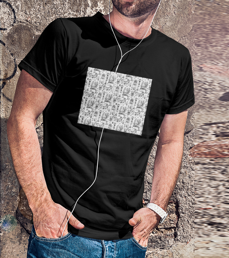 Cats And Coffee Themed Pattern Featuring Playful Kittens And Coffee Cups T-Shirt