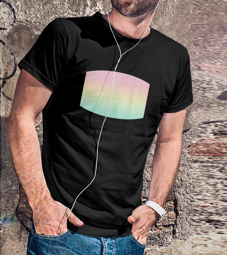Gradient Pastel Spectrum Rectangle T-Shirt