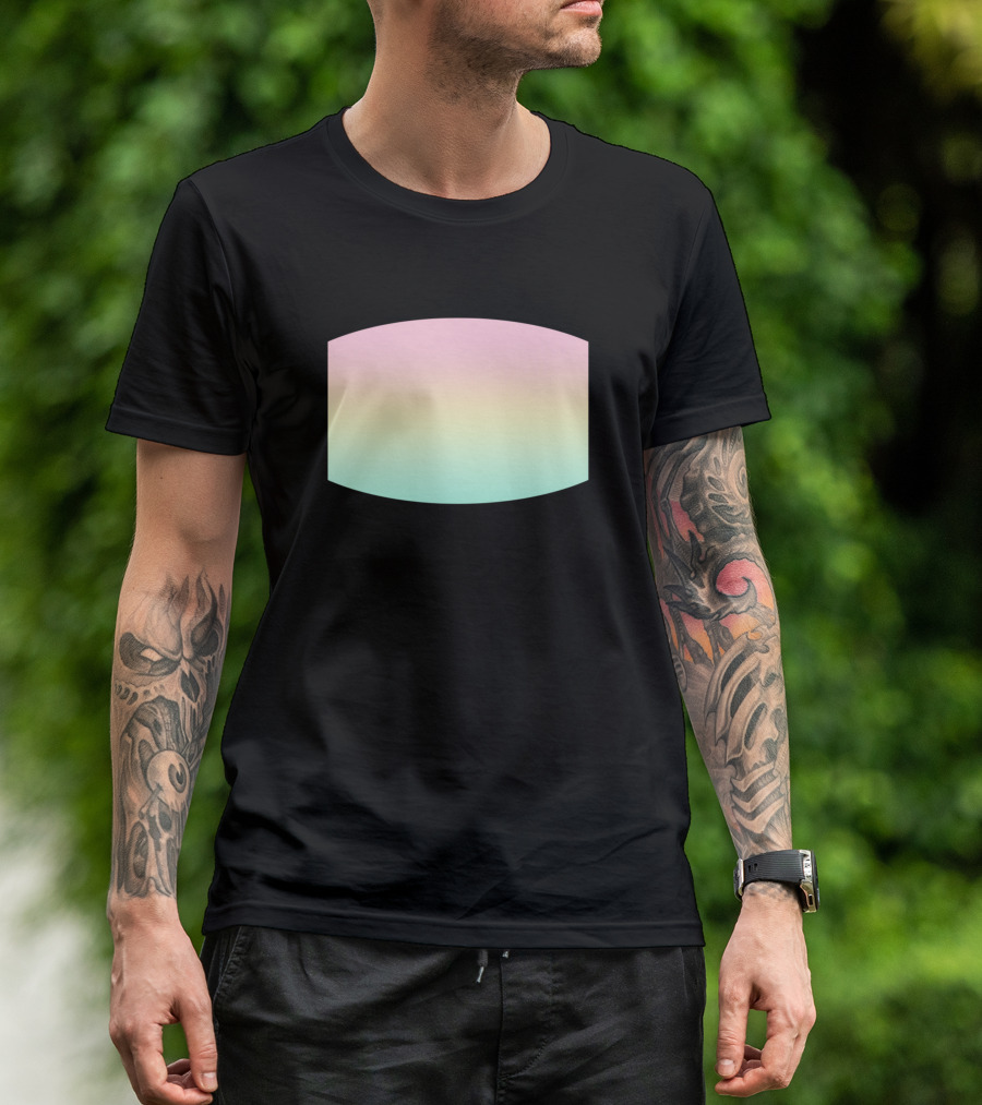 Gradient Pastel Spectrum Rectangle T-Shirt