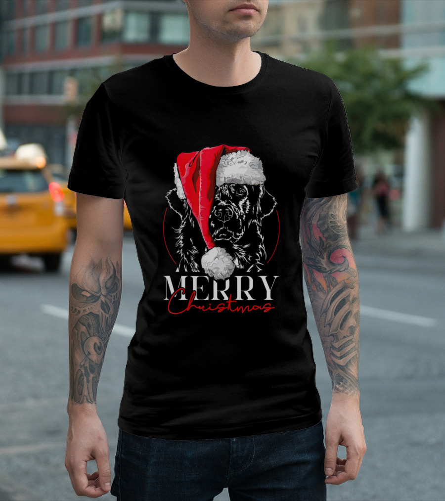 Merry Christmas Funny Santa Golden Retriever Dog T-Shirt