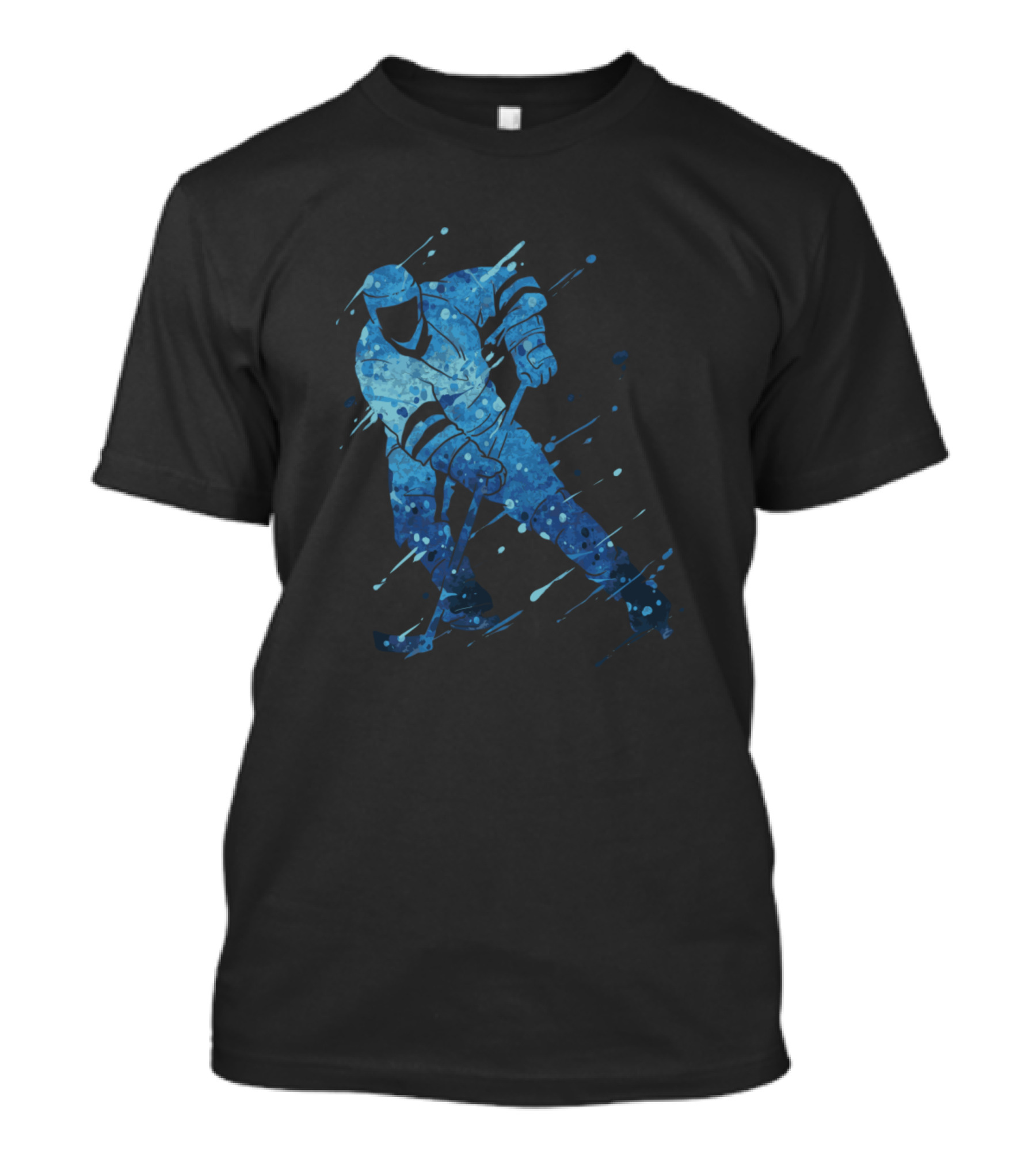 Funny Sports Ice Hockey Design For Girls Blue Splash Player T-Shirt