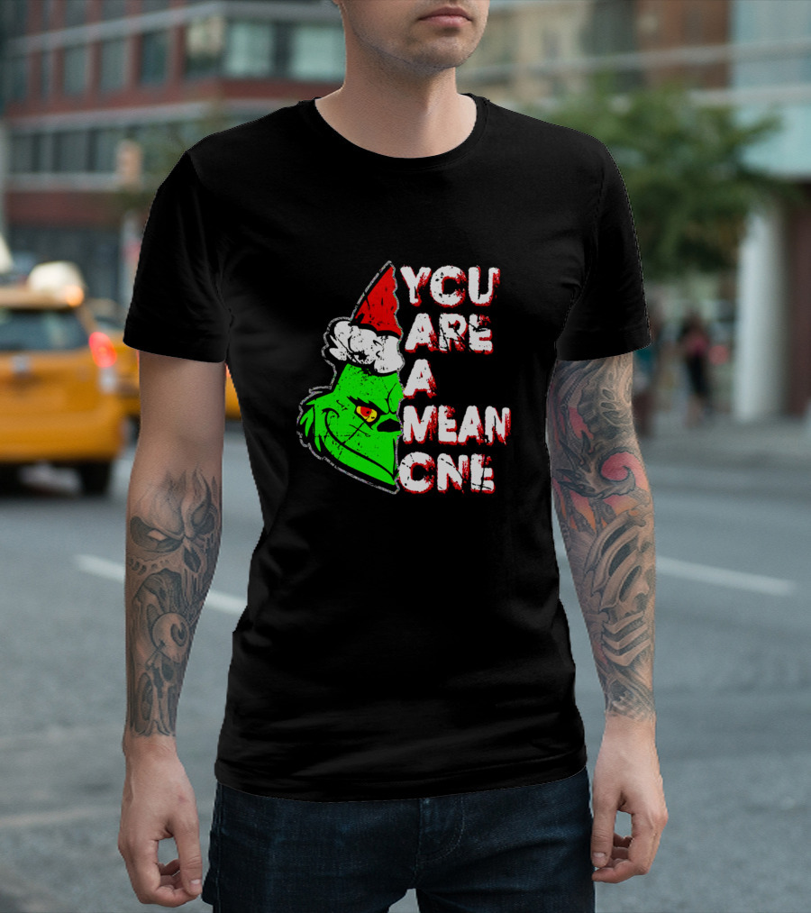 You Are A Mean One Grinch Santa Hat T-Shirt