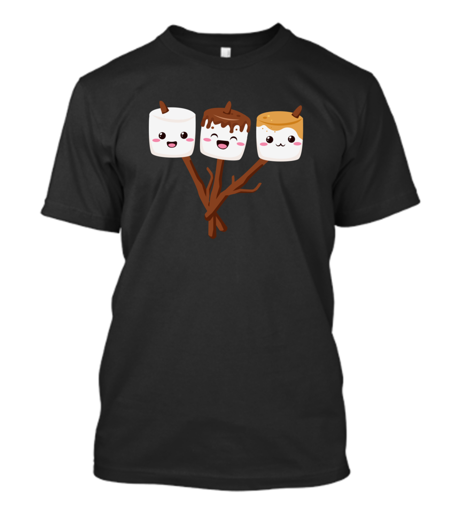 Happy Marshmallow Friends Campfire Chocolate Delight Trio T-Shirt