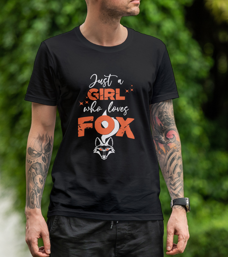 Just A Girl Who Loves Fox With Orange Eye Cute Fox T-Shirt