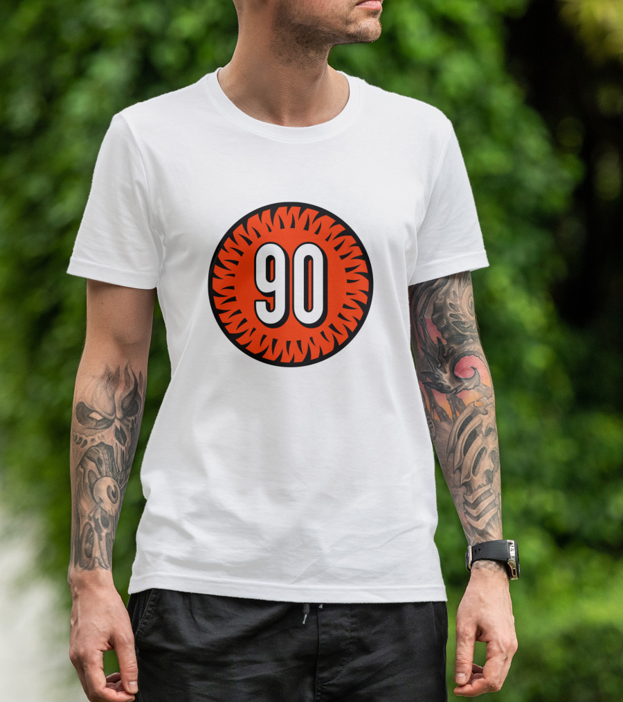 Khalid Kareem Number 90 Cincinnati Bengals Circular Emblem T-Shirt