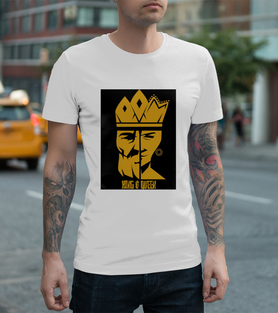 King and Queen Royal Faces Split Crown T-Shirt