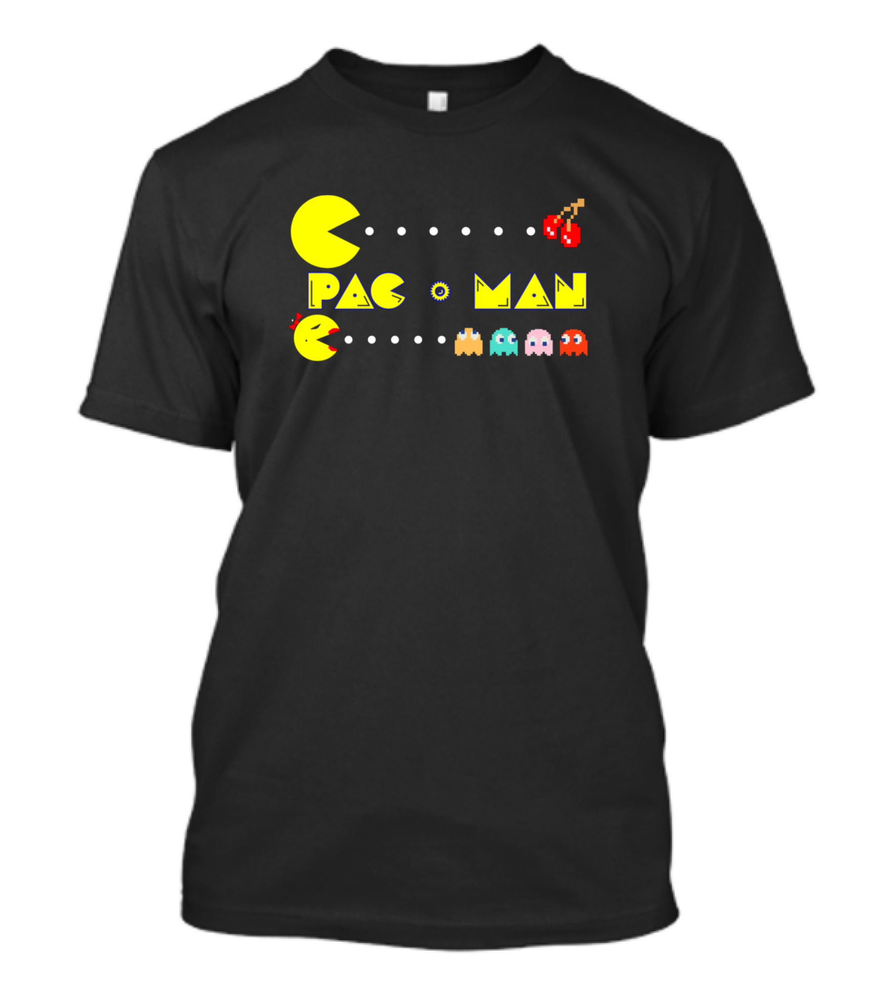 Pacman Ghosts Cherries Classic Arcade Pixel T-Shirt