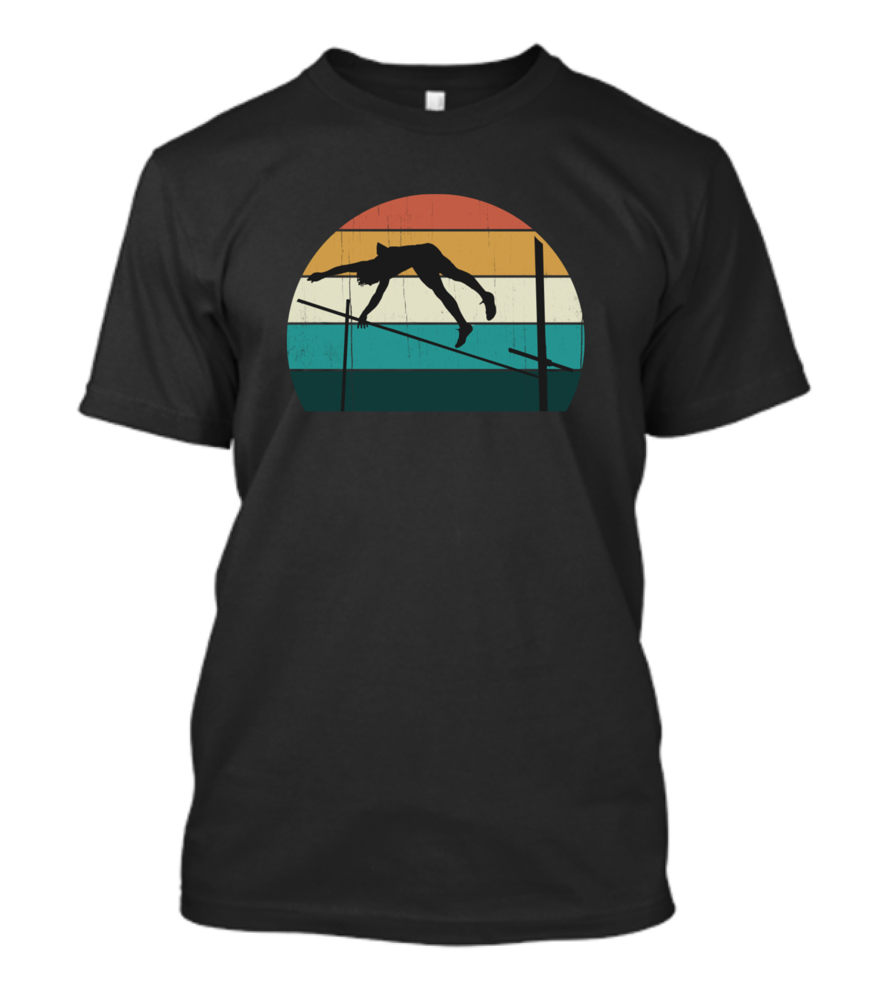 Retro Vintage Sunset Pole Vaulting Track And Field T-Shirt