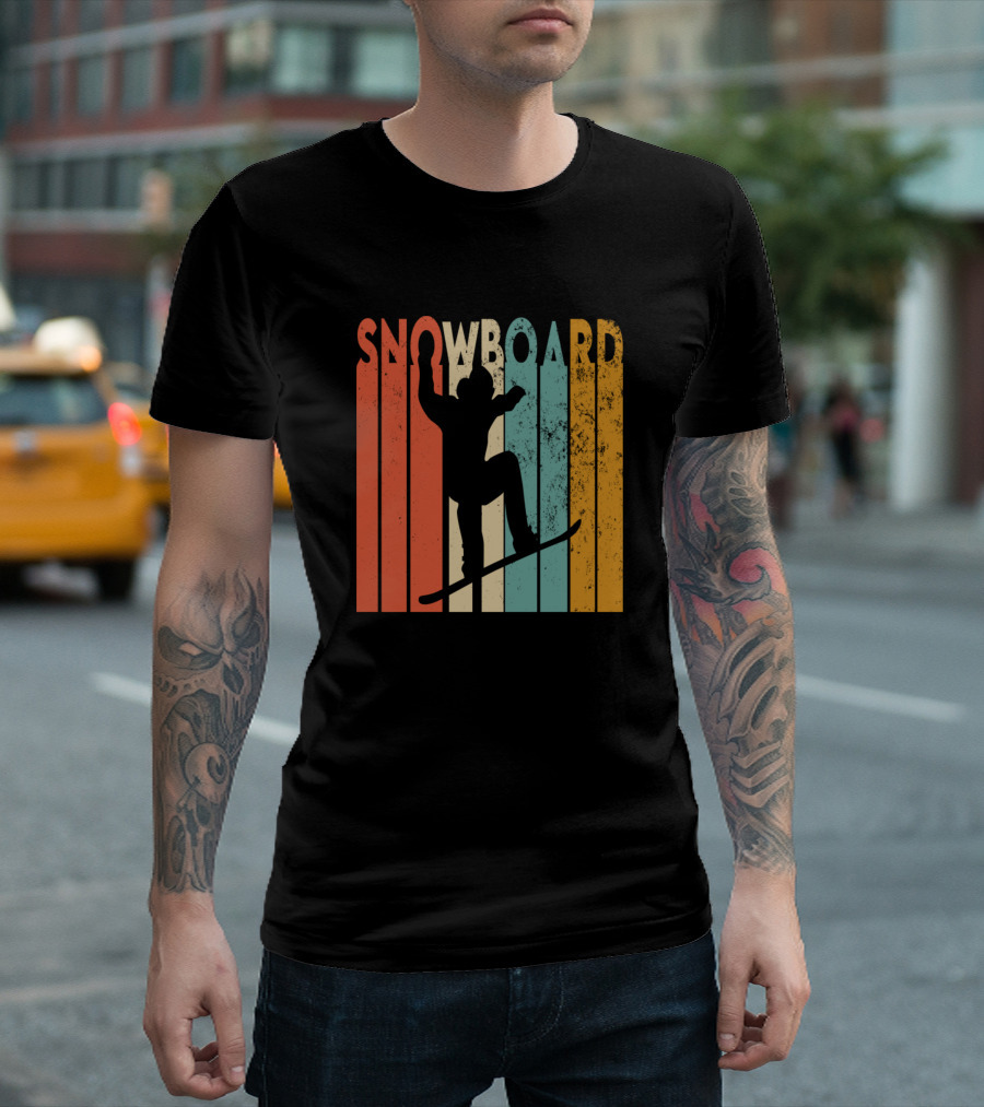 Retro Snowboard Silhouette Vintage Snowboarding T-Shirt