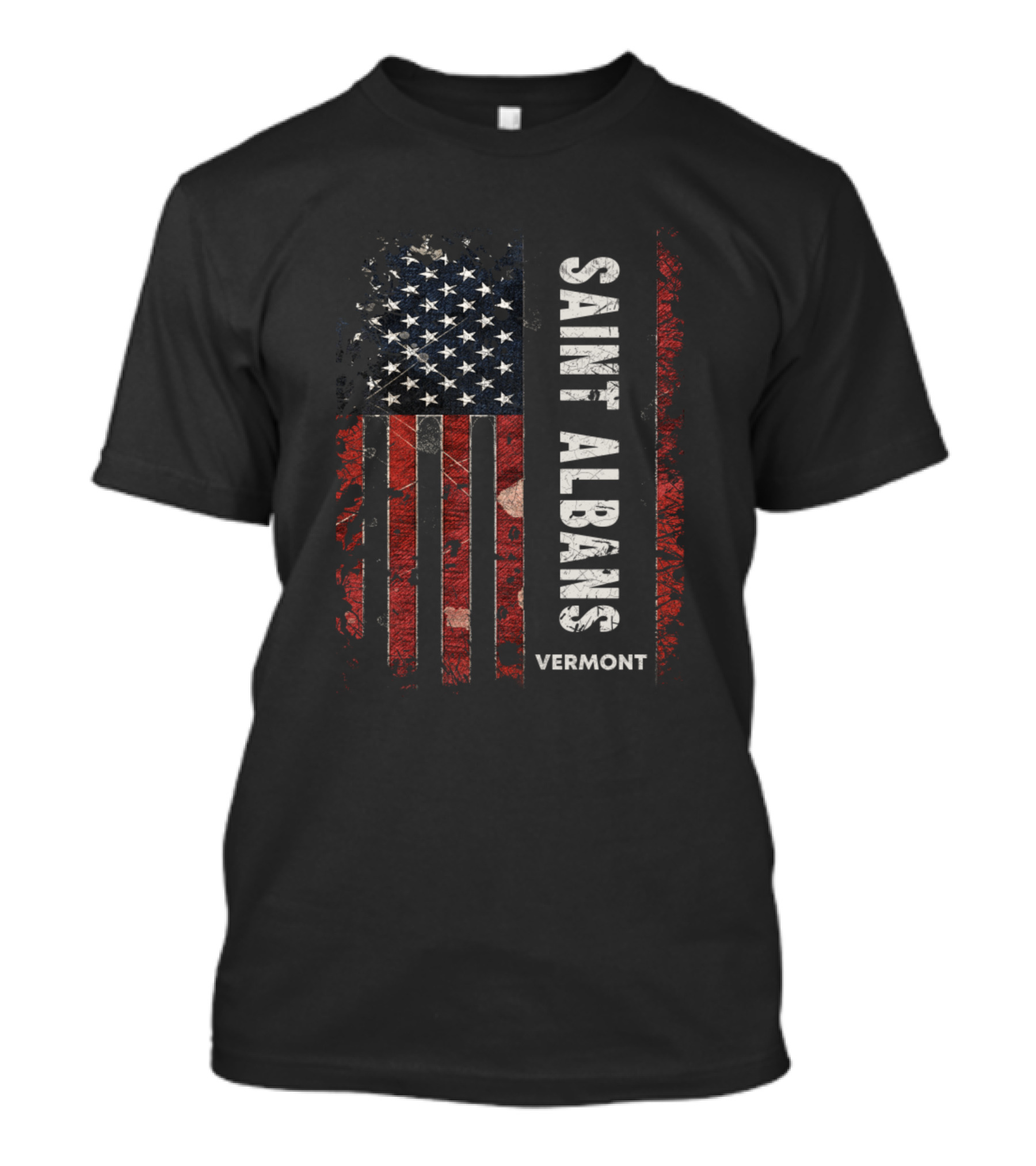 Saint Albans Vermont American Flag T-Shirt