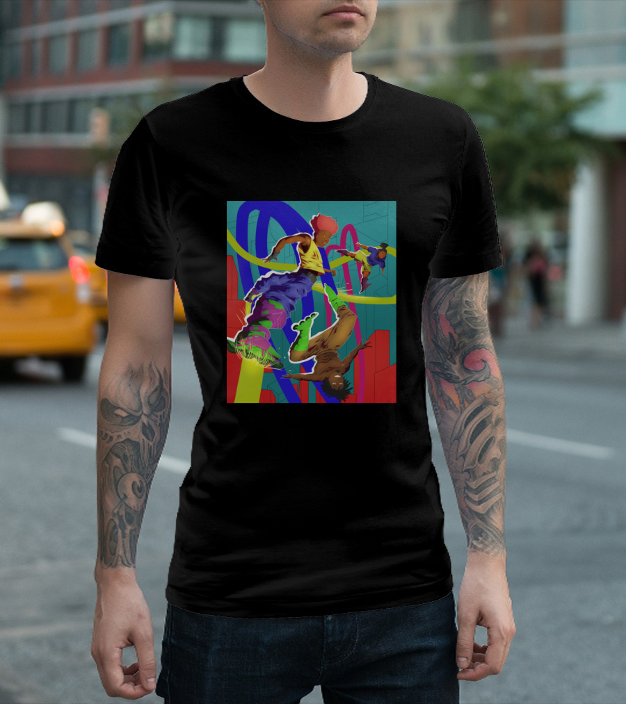 Sk8tr Colorful Skateboarding Adventure T-Shirt