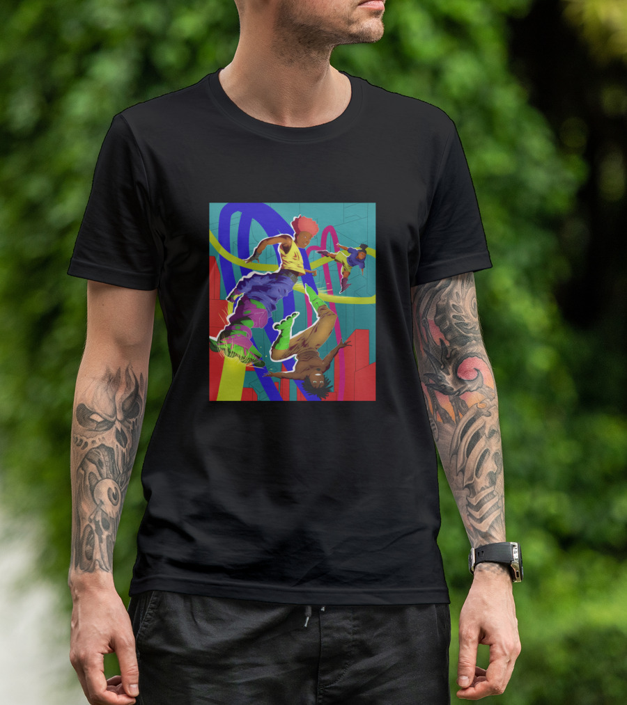 Sk8tr Colorful Skateboarding Adventure T-Shirt