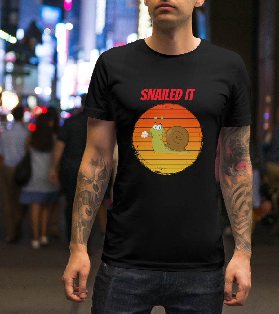 Snailed It Snail For People Who Land Snaills And Slugs T-Shirt
