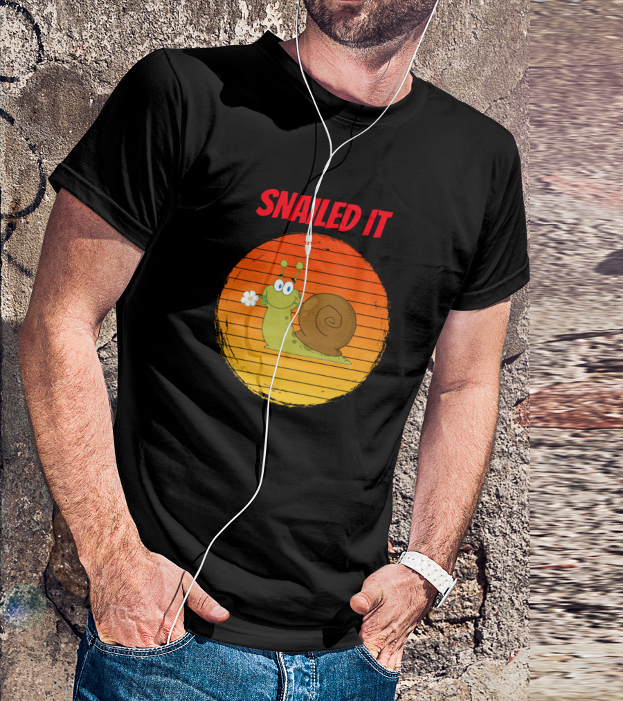 Snailed It Snail For People Who Land Snaills And Slugs T-Shirt
