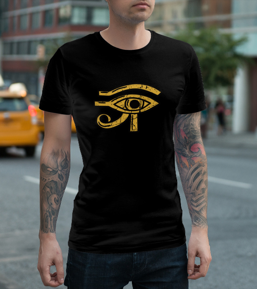 Eye Of Ra Re Egyptian Hieroglyphics Pyramid Symbol Egypt T-Shirt