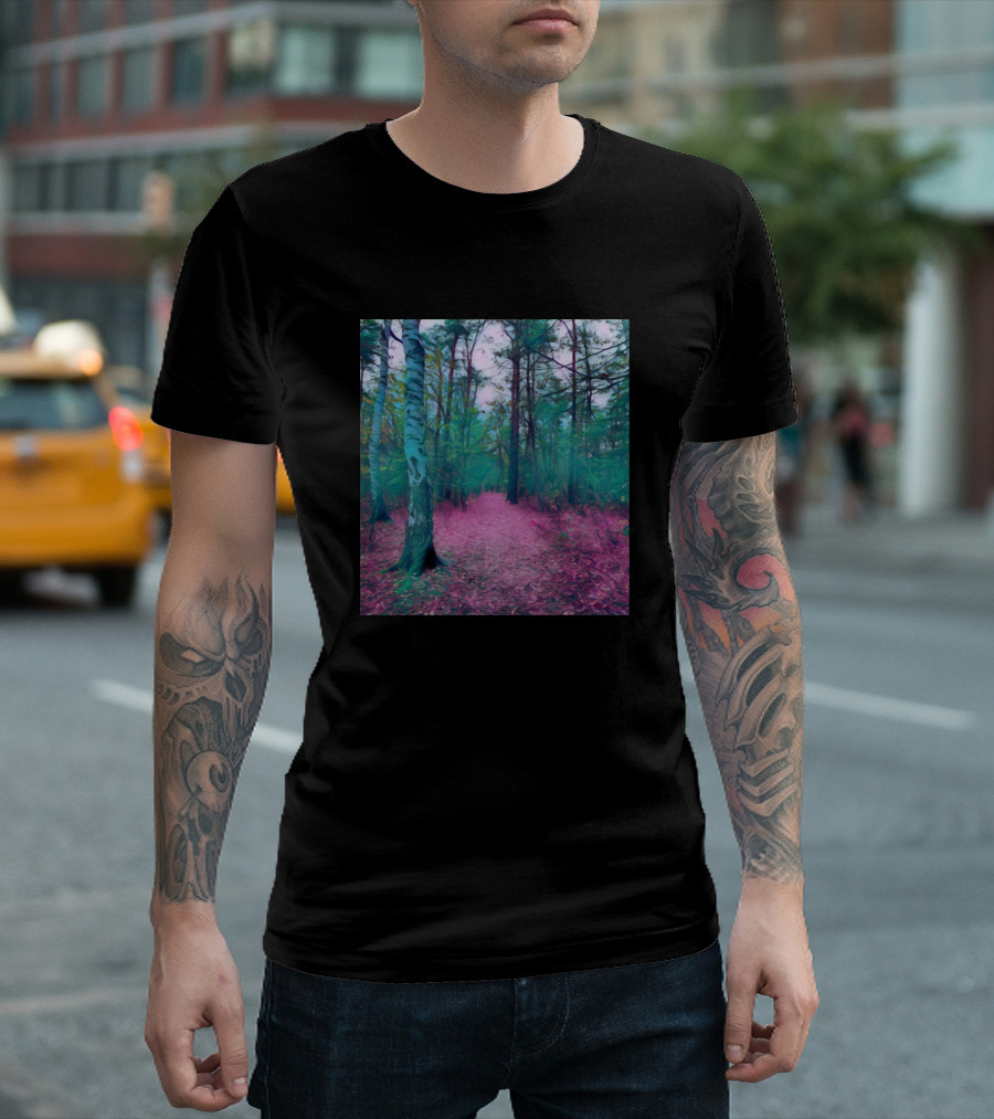 Forest Rainbow Path in Vibrant Woods T-Shirt