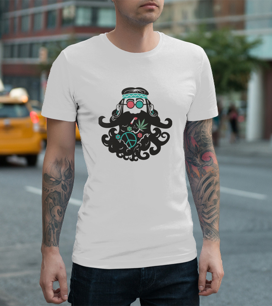 Old Hippie Marijuana Peace Sign Woodstock Hippi T-Shirt