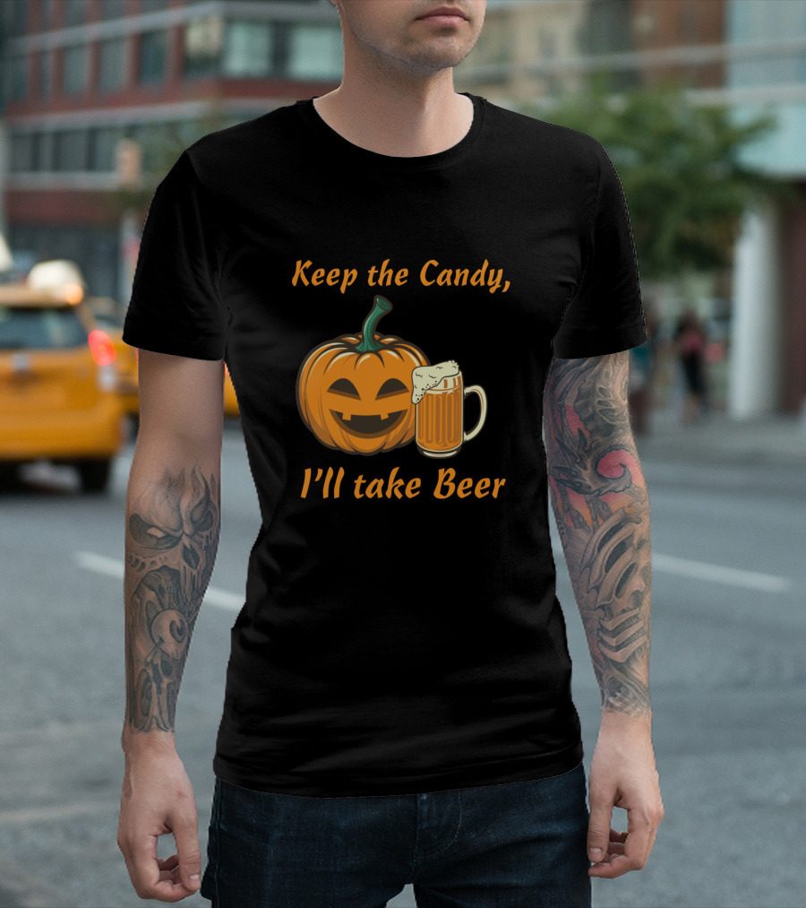 Keep The Candy I'll Take Beer Pumpkin Mug T-Shirt