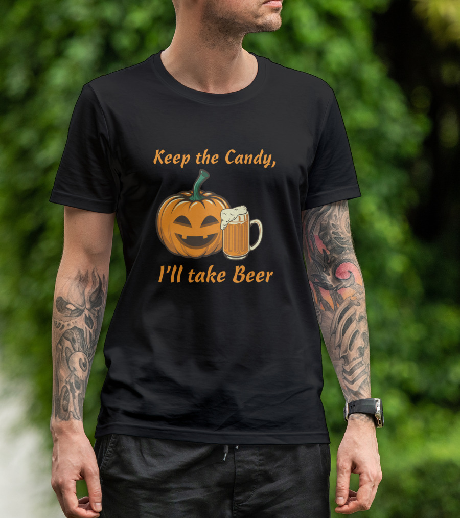 Keep The Candy I'll Take Beer Pumpkin Mug T-Shirt